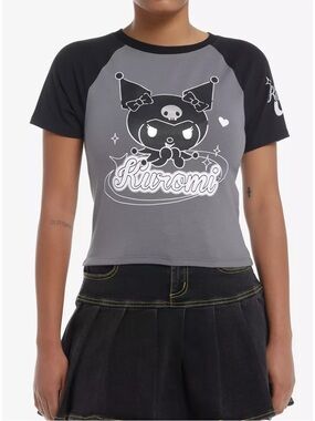 Hot Topic Kuromi Foil Raglan Girls Baby T-Shirt.